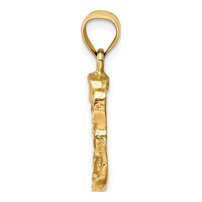 14K Yellow Gold Diamond-Cut Nugget Pendant – view 3