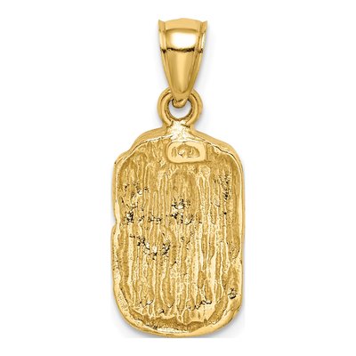 14K Yellow Gold Diamond-Cut Nugget Pendant – view 4