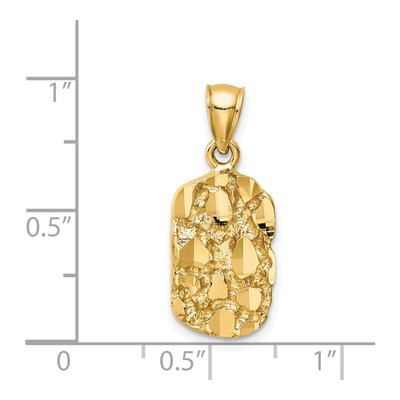 14K Yellow Gold Diamond-Cut Nugget Pendant – view 5