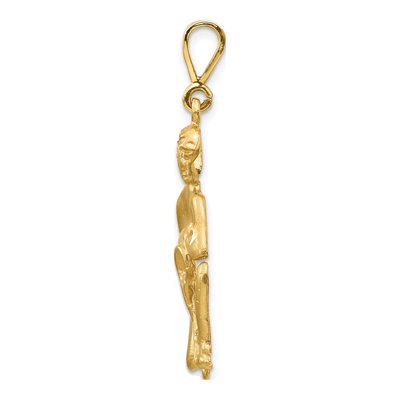 14K Yellow Gold Aquarius Zodiac Pendant – view 3
