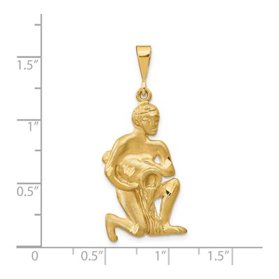 14K Yellow Gold Aquarius Zodiac Pendant – view 4