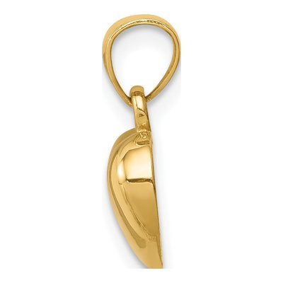 14K Yellow Gold Concave Heart Pendant – view 3