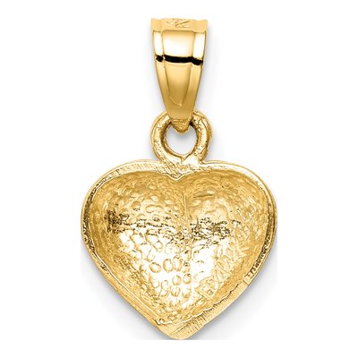 14K Yellow Gold Concave Heart Pendant – view 4