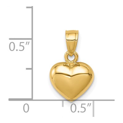 14K Yellow Gold Concave Heart Pendant – view 5