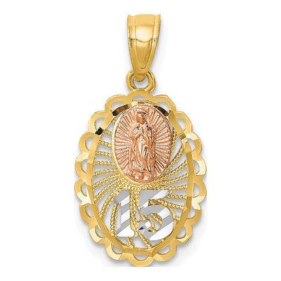 14K Two-Tone Gold Our of Guadalupe Pendant