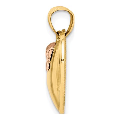 14K Yellow Gold Bow Heart Locket – view 3