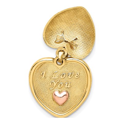 14K Yellow Gold Bow Heart Locket – view 5