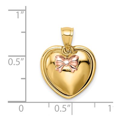 14K Yellow Gold Bow Heart Locket – view 6