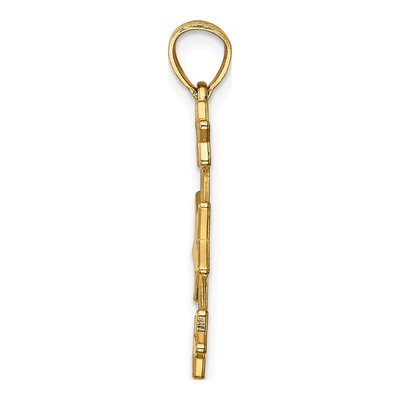 14K Yellow Gold Diamond-Cut Stars Pendant – view 3