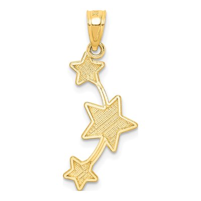 14K Yellow Gold Diamond-Cut Stars Pendant – view 4