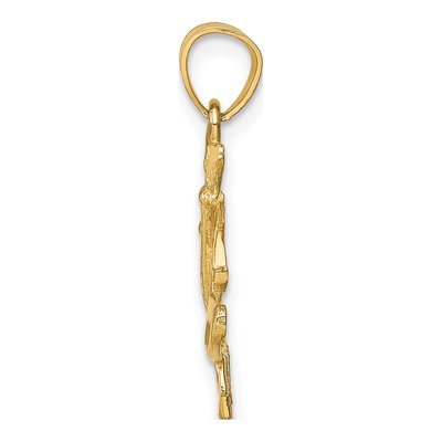 14K Yellow Gold Artists Paint Palette Pendant – view 3