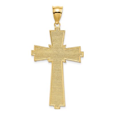 14K Yellow Gold Diamond-Cut Cross Pendant – view 4