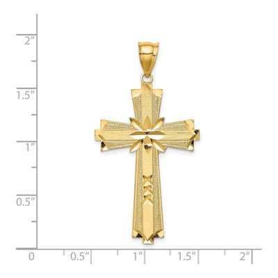 14K Yellow Gold Diamond-Cut Cross Pendant – view 5