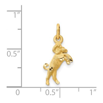 14K Yellow Gold Aries Zodiac Pendant – view 4