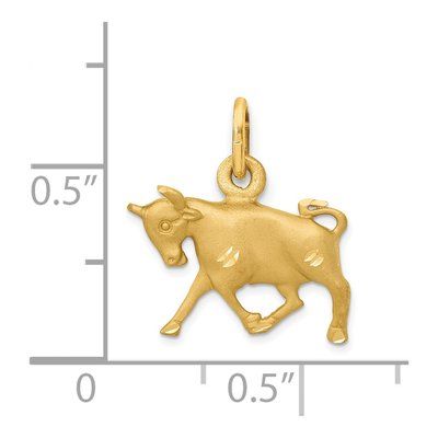 14K Yellow Gold Taurus Zodiac Pendant – view 3
