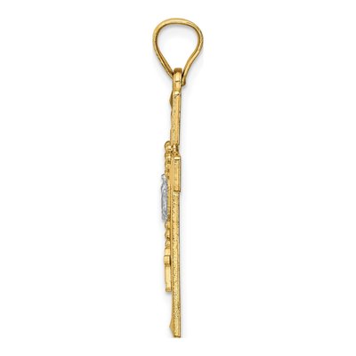 14K Yellow Gold Cross Rosary Pendant – view 3