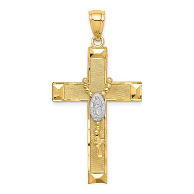 14K Yellow Gold Rosary Cross Pendant
