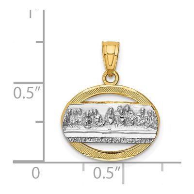 14K Yellow Gold Last Supper Oval Pendant – view 5