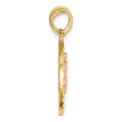 14K Two-Tone Gold Reversible Guadalupe Crucifix Heart Pendant – view 3