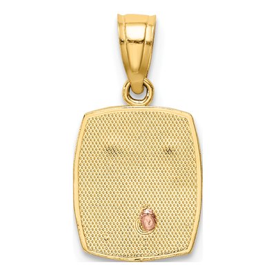 14K Two-Tone Gold Baptism Rectangular Pendant – view 4