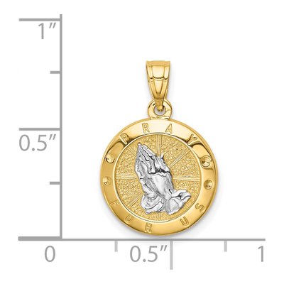 14K Yellow Gold Praying Hands Pendant – view 5
