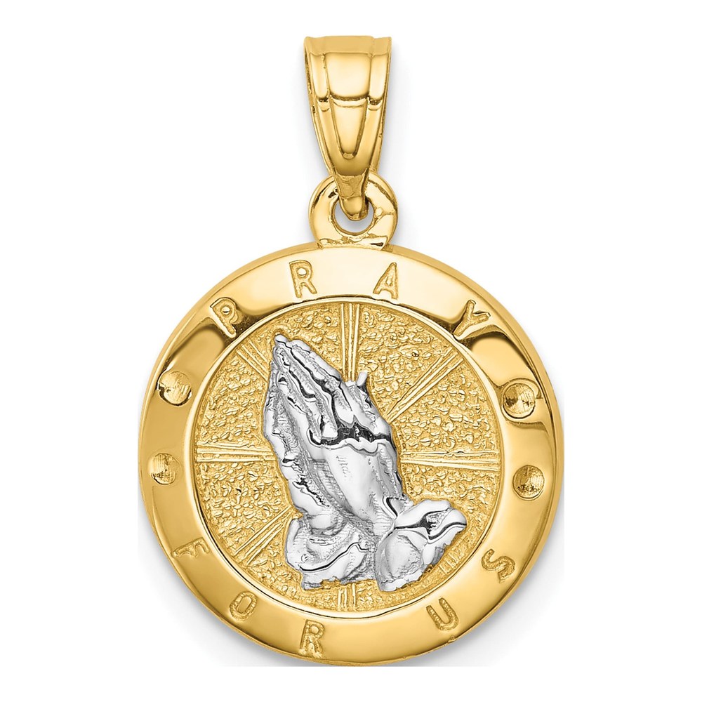 14K Yellow Gold Praying Hands Pendant