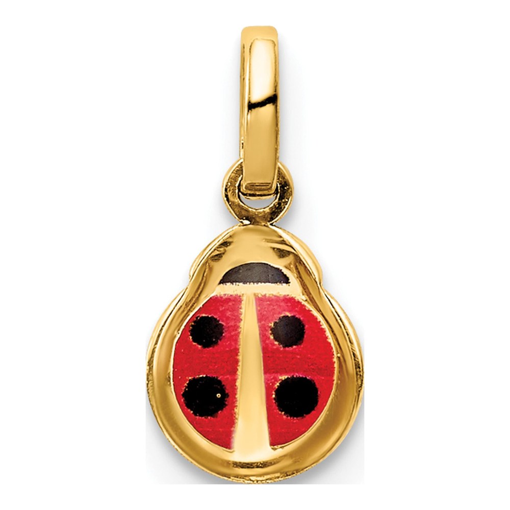 14K Yellow Gold Enamel Ladybug Charm