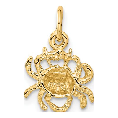 14K Yellow Gold Cancer Zodiac Pendant – view 4