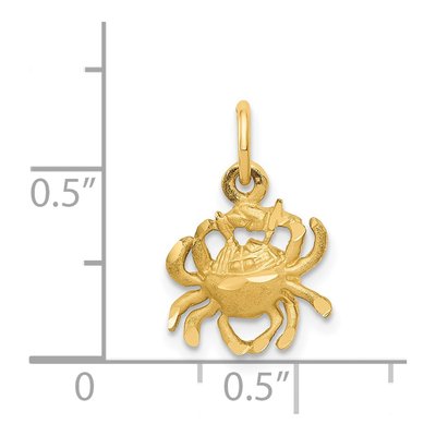 14K Yellow Gold Cancer Zodiac Pendant – view 5
