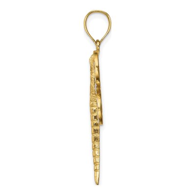 14K Yellow Gold Diamond-Cut Dragonfly Pendant – view 3