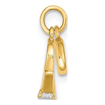 14K Yellow Gold CZ Wedding Charm – view 3