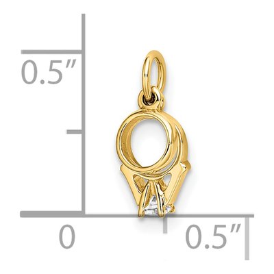 14K Yellow Gold CZ Wedding Charm – view 4