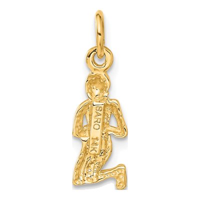 14K Yellow Gold Virgo Zodiac Pendant – view 4