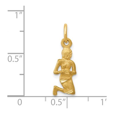 14K Yellow Gold Virgo Zodiac Pendant – view 5