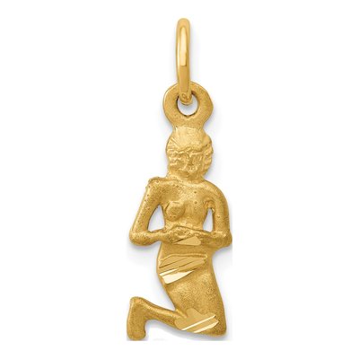 14K Yellow Gold Virgo Zodiac Pendant
