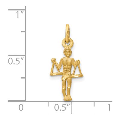 14K Yellow Gold Libra Zodiac Pendant – view 3
