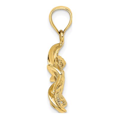 14K Yellow Gold Plumeria Flower Pendant – view 3