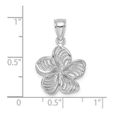 14K White Gold Plumeria Flower Pendant – view 4