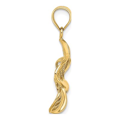 14K Yellow Gold Plumeria Flower Pendant – view 3