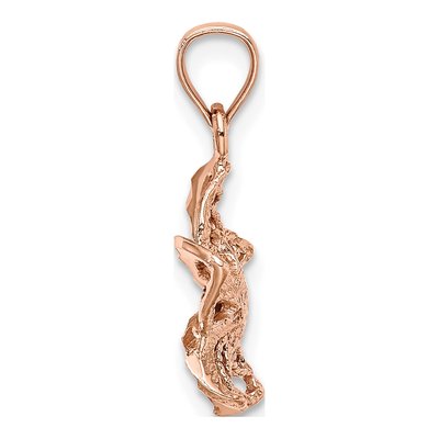 14K Rose Gold Beaded Plumeria Flower Charm – view 3