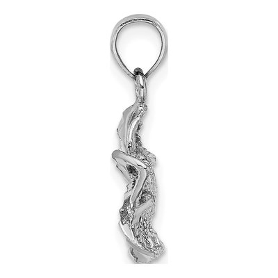 14K White Gold Plumeria Flower Pendant – view 3