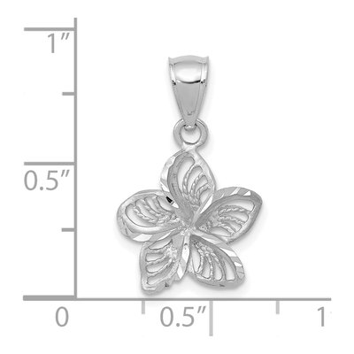 14K White Gold Plumeria Flower Pendant – view 4