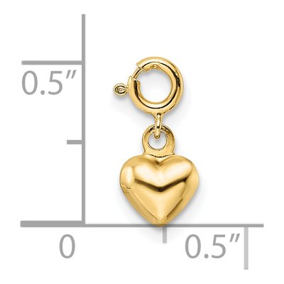 14K Yellow Gold Puffed Heart Charm – view 5