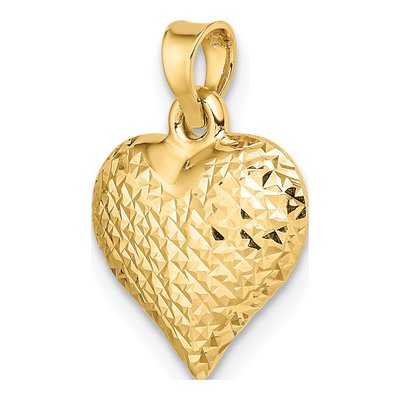 14K Yellow Gold Puffed Heart Pendant – view 5