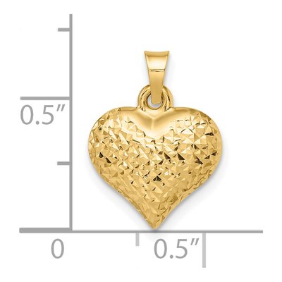 14K Yellow Gold Puffed Heart Pendant – view 6