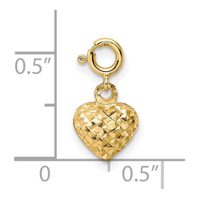 14K Yellow Gold Puffed Heart Charm – view 5