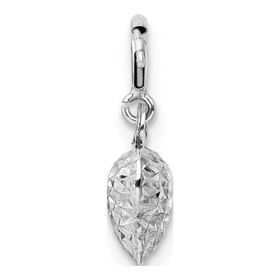 14K White Gold Puffed Heart Charm – view 3