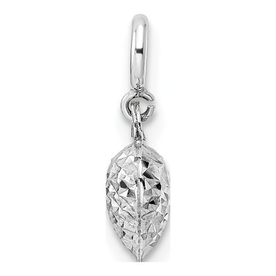14K White Gold Puffed Heart Charm – view 4