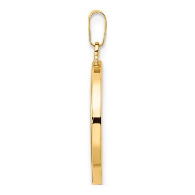 14K Yellow Gold Double Heart Circle Pendant – view 3