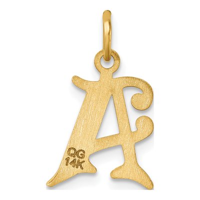14K Yellow Gold Letter A Pendant – view 4